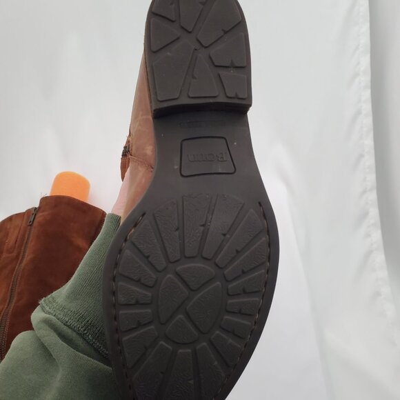 BORN Wide Calf Two-Tone Leather Suede Knee High Riding Boots Lace Up look 6WC - Picture 7 of 10